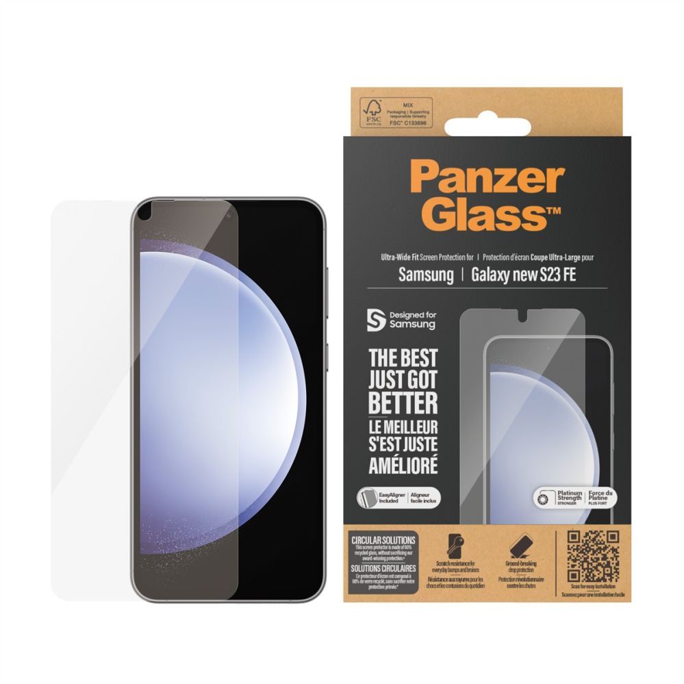Protective glass PanzerGlass  PREMIUM TEMPERED glass screen protector full cover for Samsung Galaxy S24 FE, UWF