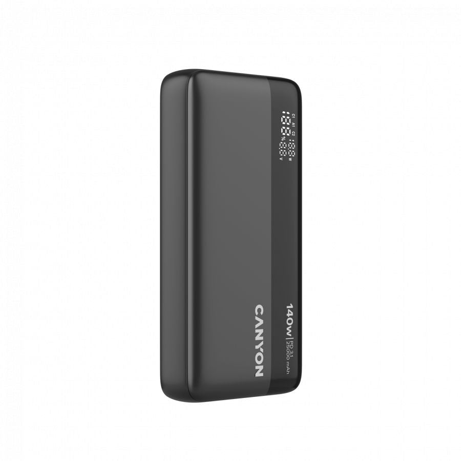 Power bank Canyon  CANYON Power Bank PB-240, 25000mAh PD140W display power bank,Size160.0x82x27 mm Weight 508+-10g, Dark Grey