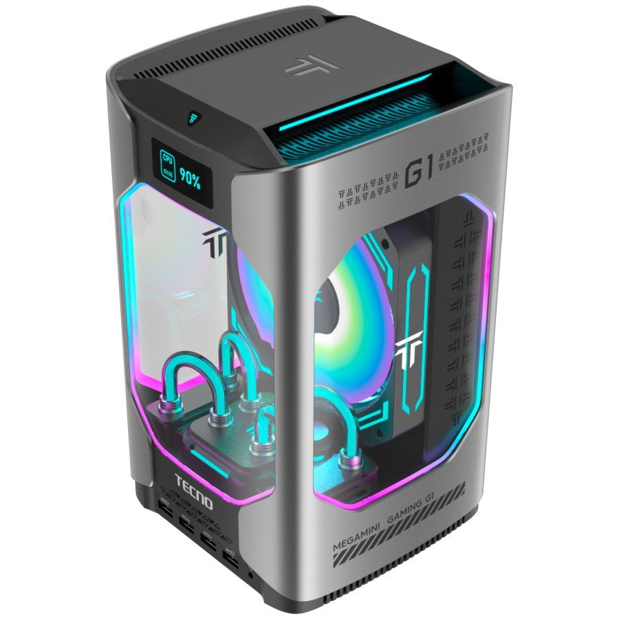 Sülearvuti TECNO  TECNO PC MEGAMINI GAMING G1 Intel i7-13620H DDR5 16Gb SSD 1Tb RTX4060 8Gb Water Cooling WiFi 6 BT 5.2 RJ45 2.5G 2xUSB 3.2 2xUSB 3.1 2xUSB2.0 1xThunderbolt 1xTypeC Full 2xHDMI 1xSD3.0 1xOculink 63Gb/s 1x3.5 Windows11