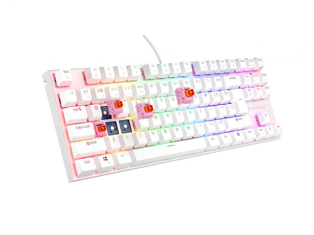 Arvuti klaviatuur Genesis  THOR 303 | Mechanical Gaming Keyboard | Wired | US | White | USB Type-A | Outemu Peach Silent