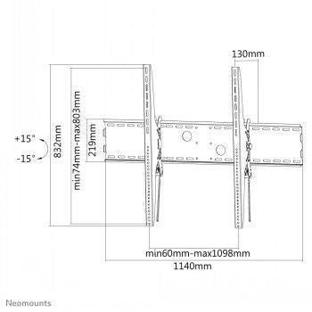 TV bracket NEOMOUNTS BY NEWSTAR  NEWSTAR FLAT SCREEN WALL MOUNT - IDEAL FOR LARGE FORMAT DISPLAYS (TILTABLE) 60-100" BLACK