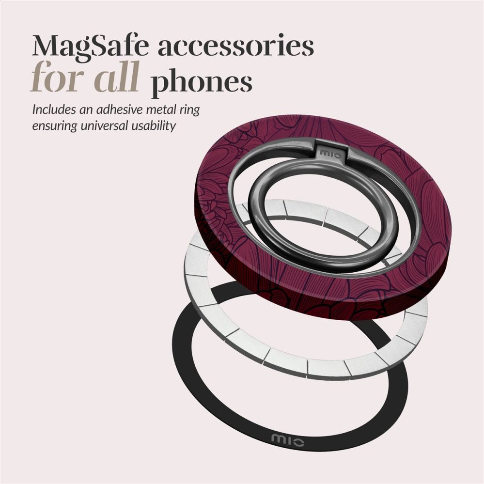 Чехол на заднюю панель Mio  MIO Berry Blooms Magsafe Case Compatible Ring Holder