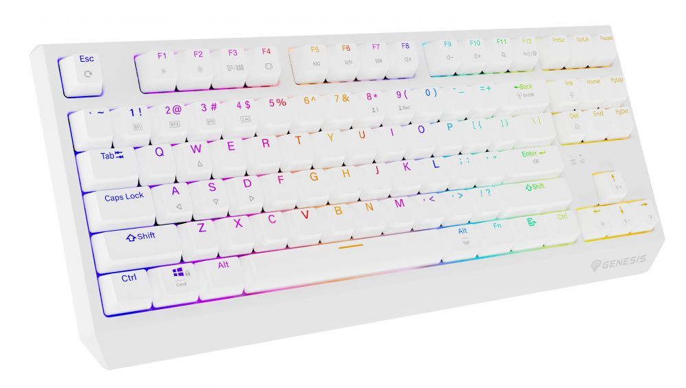 Компьютерная клавиатура Genesis  THOR 230 | Mechanical Gaming Keyboard | Wireless | US | White | 2.4 GHz, Bluetooth, USB | Outemu Red