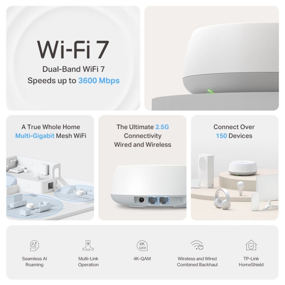 Routers TP-Link  WRL MESH ROUTER 3600MBPS/DECO BE25(2-PACK)