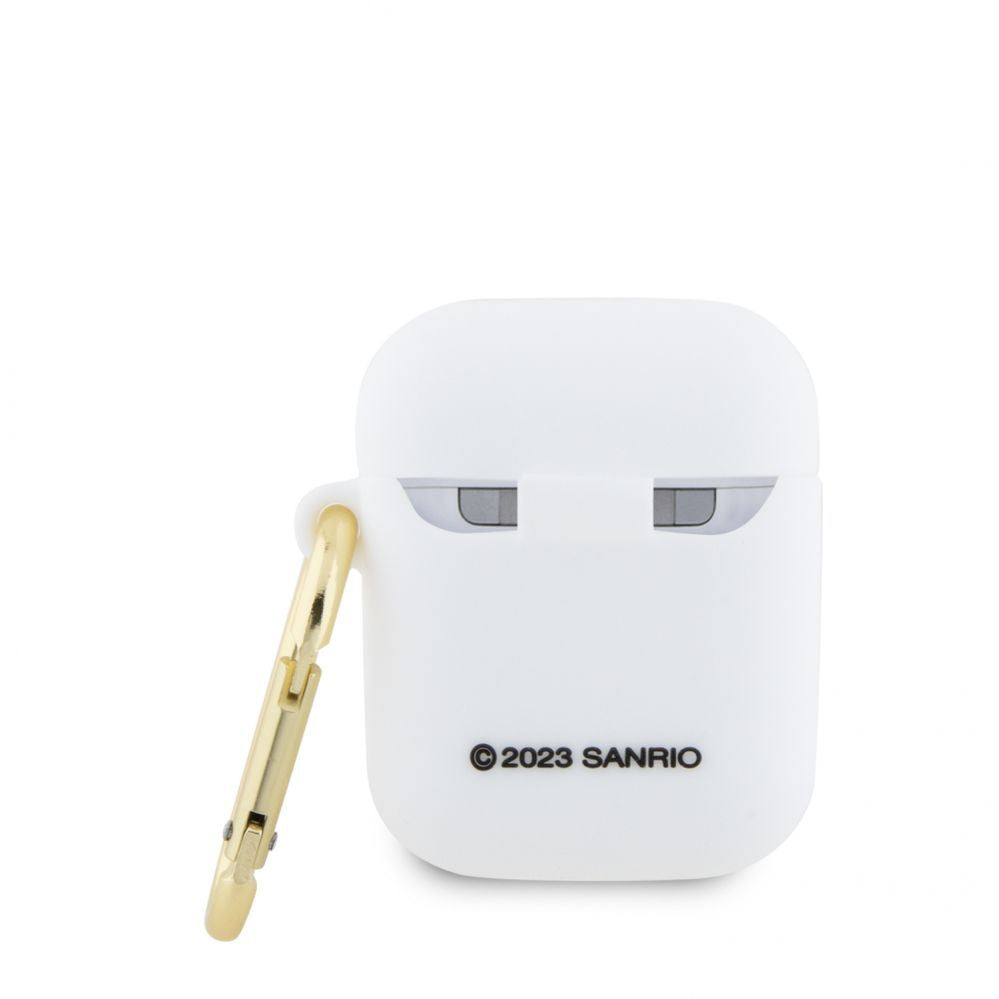 Чехол для наушников Hello Kitty Apple Airpods 1/2 cover Silicone 3D Kitty Head White