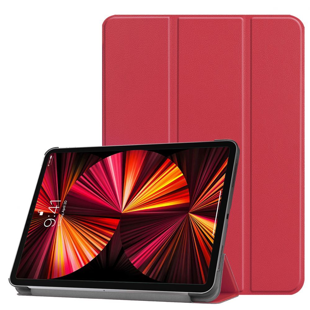 Kaaned iLike  Galaxy Tab A7 Lite 8.7 T200 / T225 Tri-Fold Eco-Leather Stand Case Coral Pink