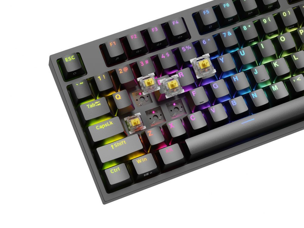 Computer keyboard Genesis  Mechanical Gaming Keyboard THOR 404 TKL RGB Mechanical Gaming Keyboard Wired US Gateron Yellow Pro USB Type-A 1005 g