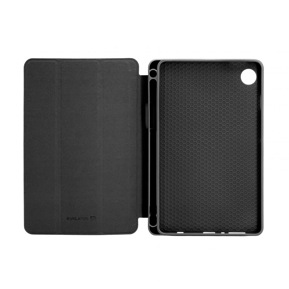 Book case Evelatus  Galaxy Tab A9 Tablet case with imitate microfiber inside Black