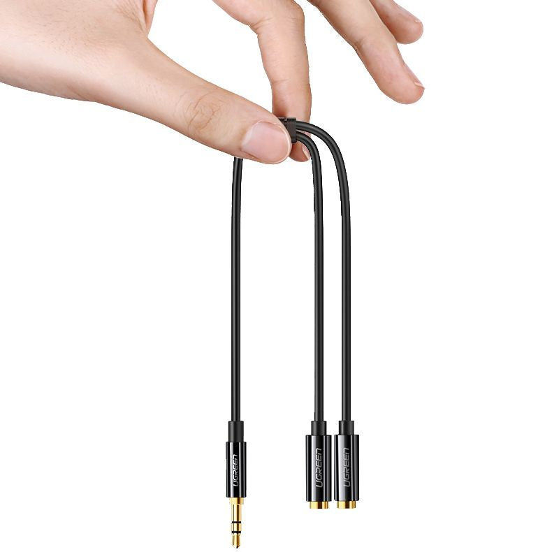 Кабель Ugreen  Ugreen cable cable headphone splitter mini jack 3.5 mm - 2 x mini jack 3.5 mm (2 x stereo output) 20cm white (AV134)