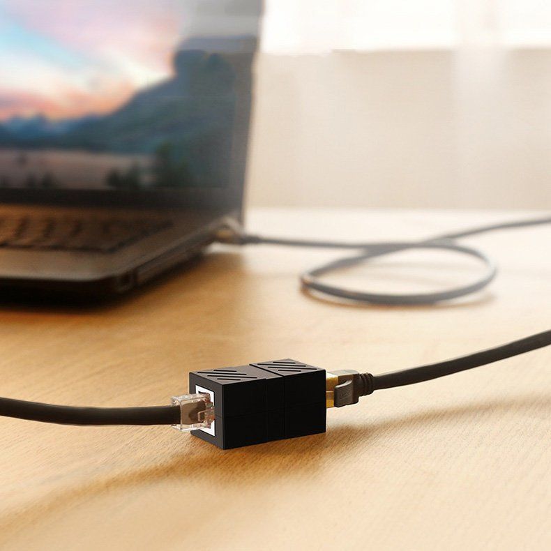 Переходник Ugreen  Ugreen Network Connector Ethernet RJ45 10 Gbps Network Cable Connector Black (NW114 20390) Black