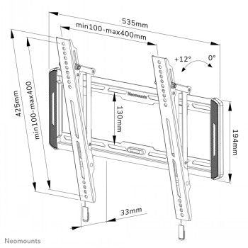 TV bracket NEOMOUNTS BY NEWSTAR  NEOMOUNTS BY NEWSTAR SCREEN WALL MOUNT (TILT, VESA 400X400)