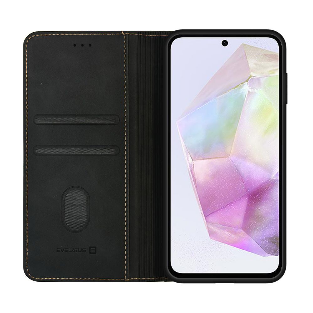 Kaaned - kaaned Evelatus Samsung Galaxy A35 Book Case Folio Black