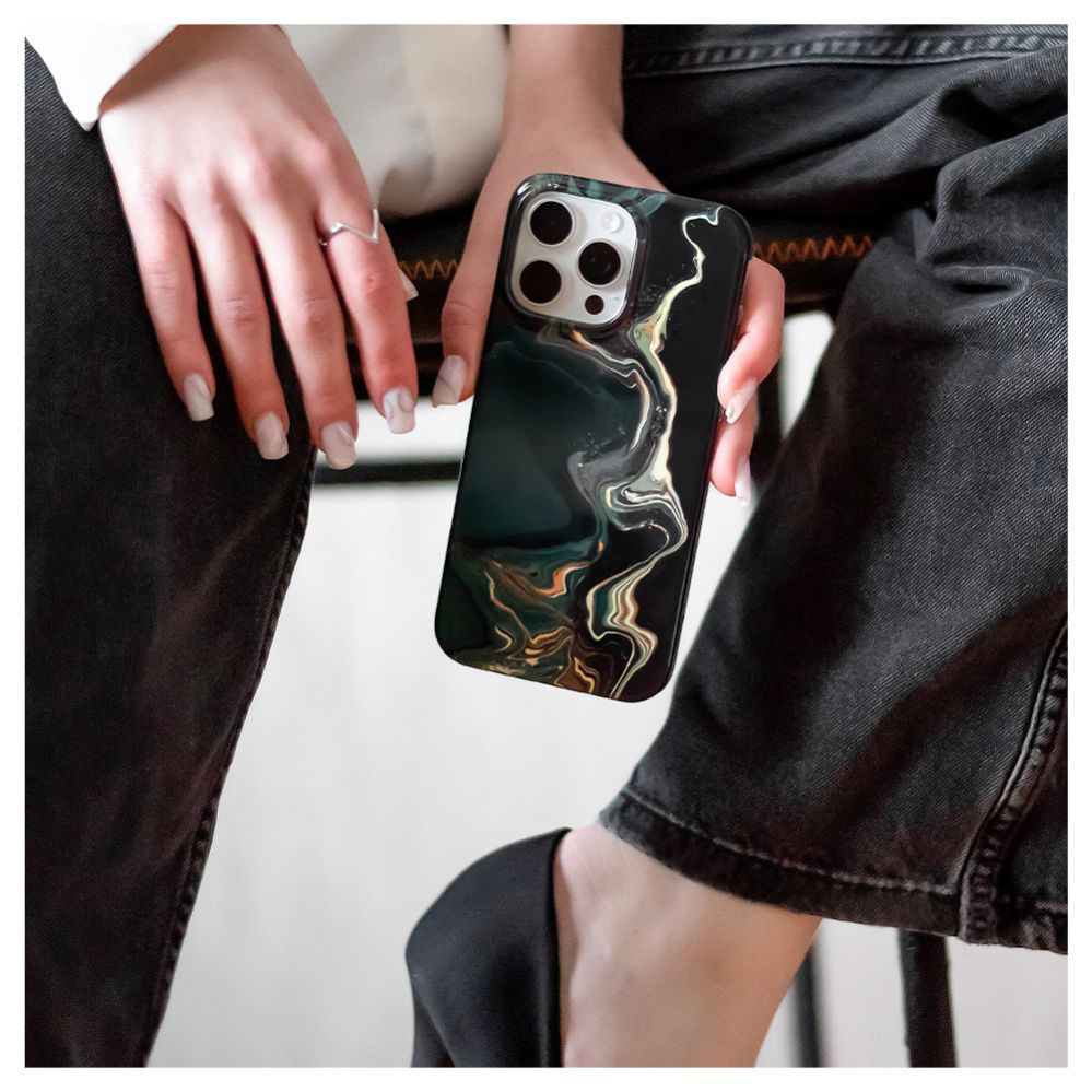 Tagakaaned Evelatus Apple iPhone 15 Pro Max PC Customized Print Design Marble Dark Green