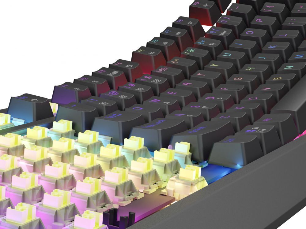 Компьютерная клавиатура Genesis  THOR 230 | Mechanical Gaming Keyboard | Wireless | US | Black | 2.4 GHz, Bluetooth, USB | Outemu Silent Lemon