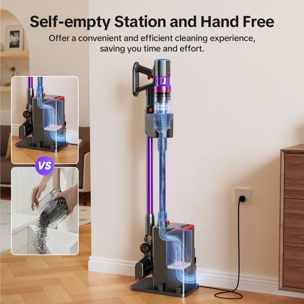 Tolmuimeja Lubluelu  Cordless Vacuum Cleaner X1000 with 2.5L Self-Emptying Dust Station
