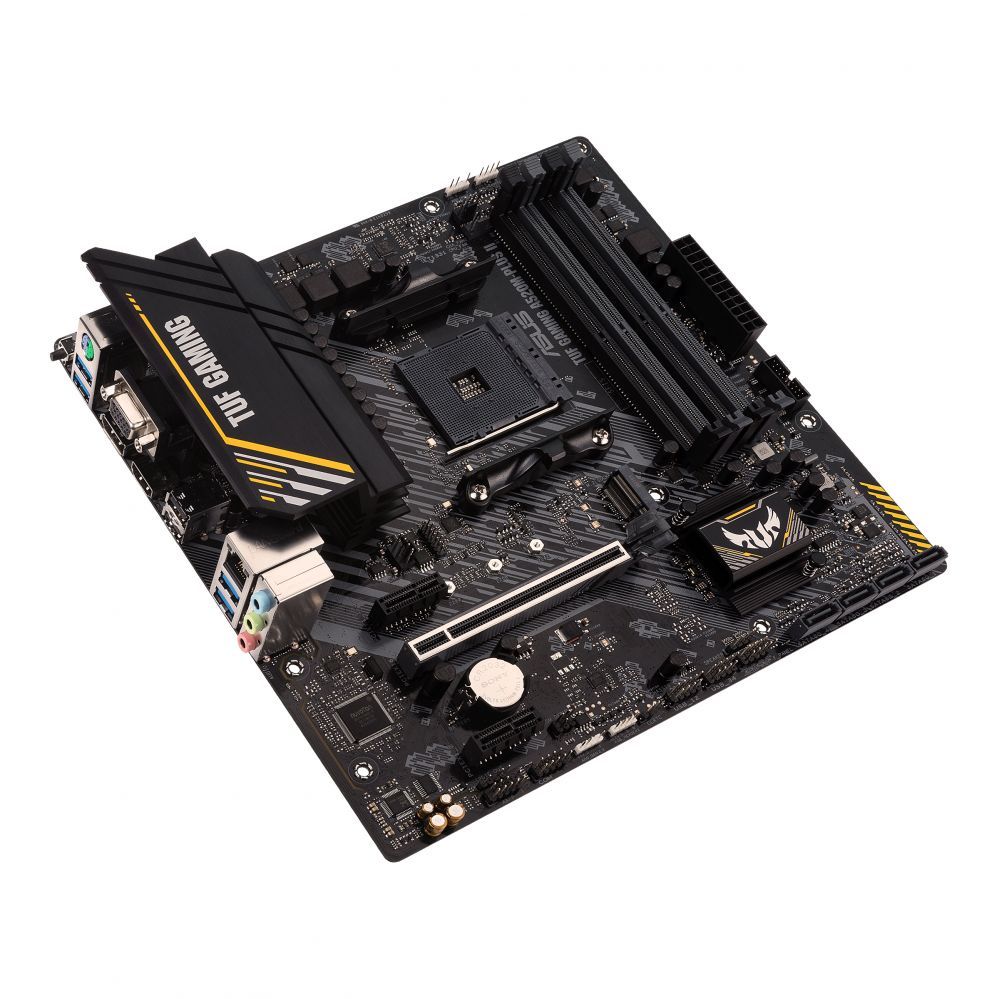 Intel protsessori emaplaat Asus  TUF GAMING A520M-PLUS II Processor family AMD, Processor socket AM4, DDR4 DIMM, Memory slots 4, Supported hard disk drive interfaces 	SATA, M.2, Number of SATA connectors 4, Chipset  AMD A520, Micro ATX