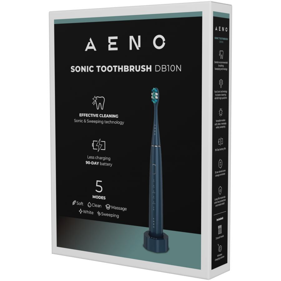 Other goods AENO Wireless Toothbrush, Navy Blue, 3 Brush Heads, 1400mAh, Functions: Soft, Clean, Massage, White, Polish