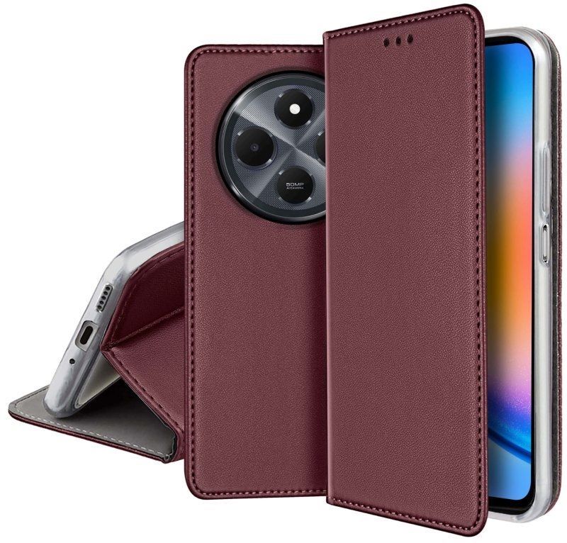 Чехол книжка iLike Xiaomi Redmi 14C 4G/ 14C 5G / Redmi A4 / POCO C75 Smart Magnetic case Burgundy