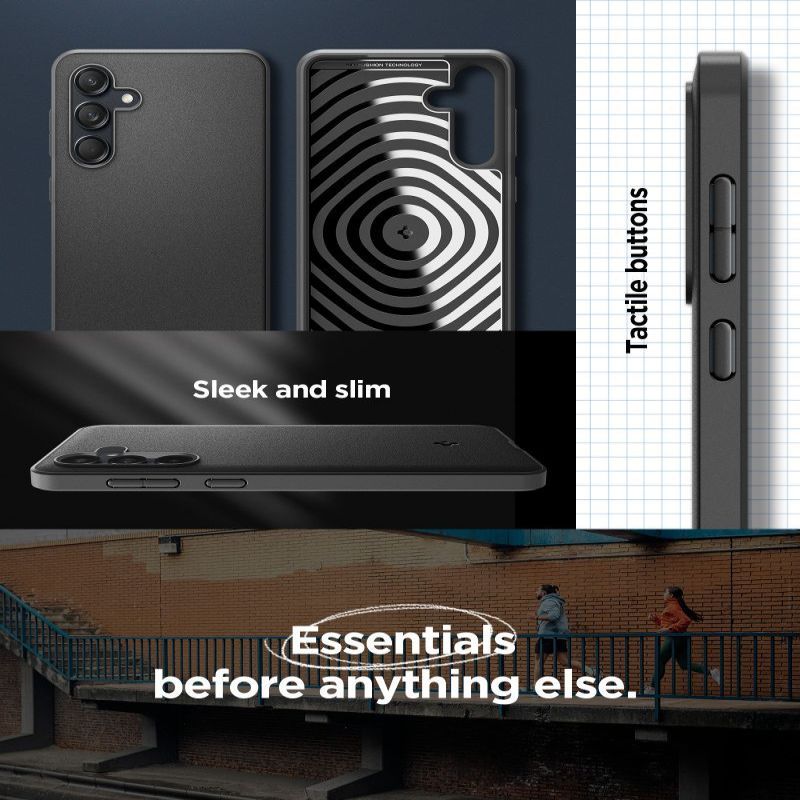 Tagakaaned Spigen - Spigen Essential SandBlast Case for Samsung Galaxy M55 5G - Matte Black