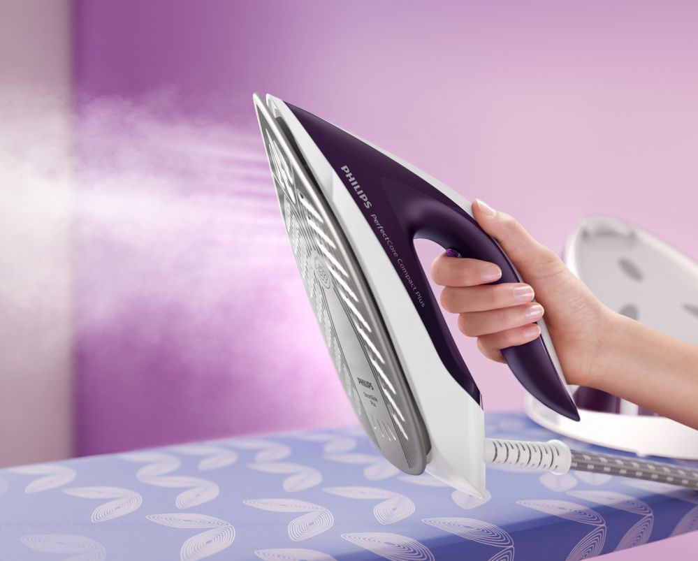 Iron Philips  Ironing System GC7933/30 PerfectCare Compact Plus 2400 W, 1.5 L, 6.5 bar, Auto power off, Vertical steam function, Calc-clean function, Purple, 120 g/min