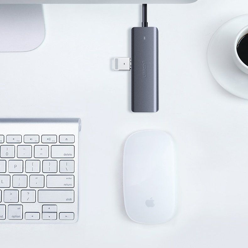 Kaabel Ugreen  Ugreen USB HUB - 4x USB 3.2 Gen 1 with micro USB power port gray (CM219 50985)