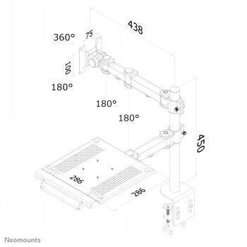TV bracket NEOMOUNTS BY NEWSTAR  NEWSTAR FLAT SCREEN & NOTEBOOK DESK MOUNT (CLAMP)  10-27" BLACK