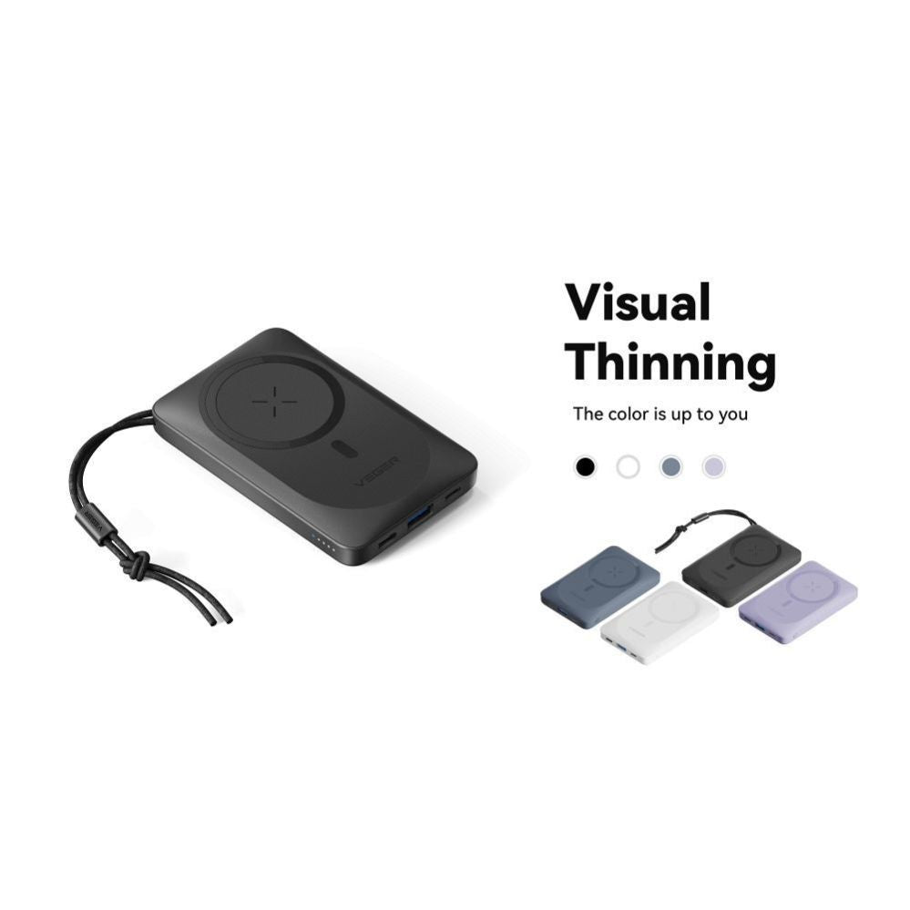 Power bank Veger  Powerbank compatible with Magsafe Veger MagOn (VP1151 / W1151) PD QC3.0 2A 20W with wireless charging 10000 mAh white