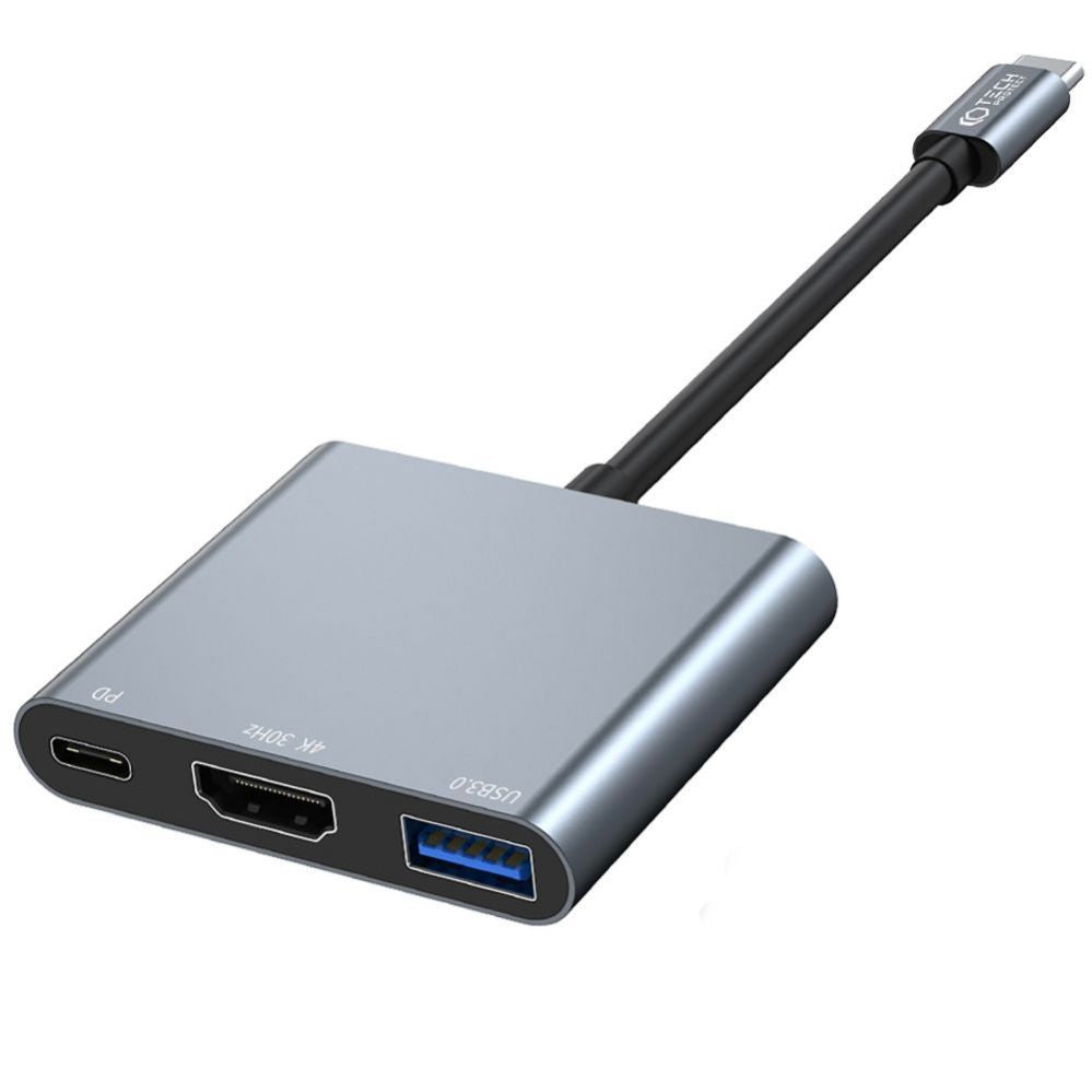 Другой аксессуар для компьютера Tech-Protect  HUB Tech-Protect V1 3in1 USB-C - USB-A 3.0 / USB-C PD 100W / HDMI 4K 30Hz - gray