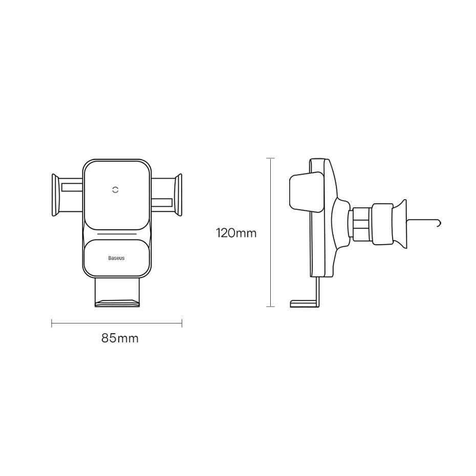 Adapter Baseus Baseus Wisdom Inductive Charger Car Phone Holder for Grille Black (CGZX000001)