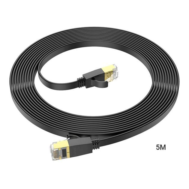 Kaabel Hoco  US07 General pure copper flat network cable(L=5M) Black