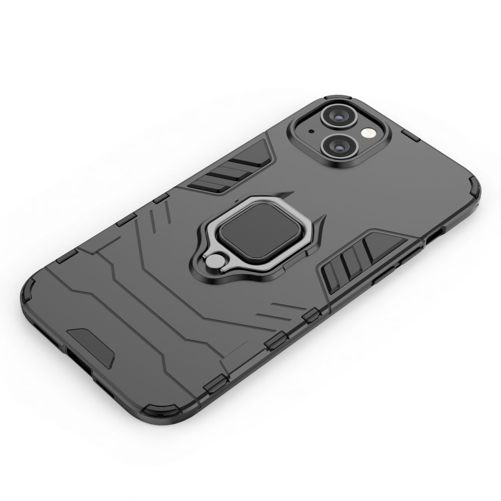 Чехол на заднюю панель Hurtel - Ring Armor case for iPhone 14 Plus armored cover magnetic holder ring black