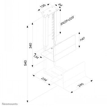 Teleri kinnitus NEOMOUNTS BY NEWSTAR  NEOMOUNTS BY NEWSTAR CPU HOLDER (HEIGHT PC: 39-54 CM / WIDTH PC: 13-23 CM)