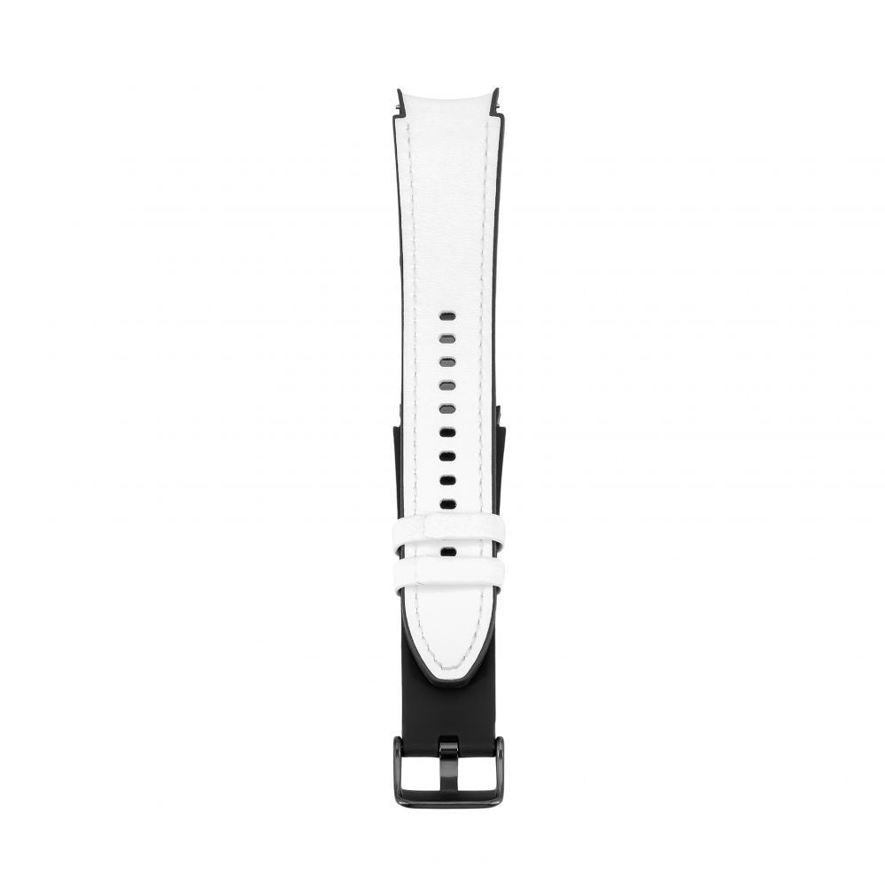 Rihm Connect  20mm Silicone Patch Leather Watch Strap (130mm M/L) White