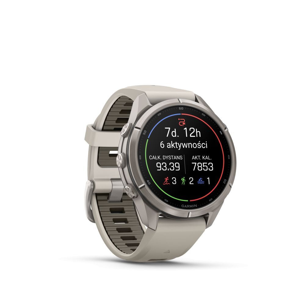Nutikell Garmin  Fenix 9 Pro – 43mm
Titanium with Fog Grey/Dark Sandstone Silicone Band