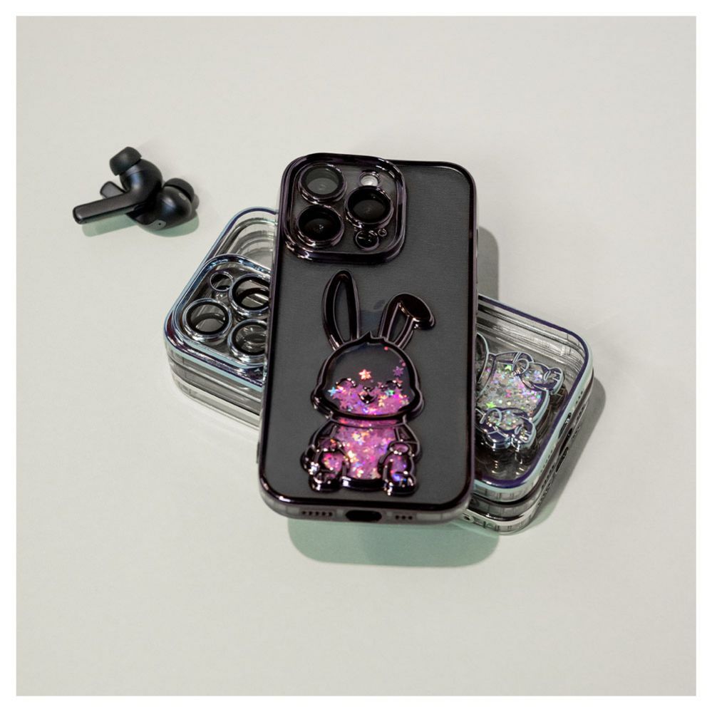 Tagakaaned iLike Apple iPhone 15 Pro Max Silicone Case Print Desire Rabbit Purple
