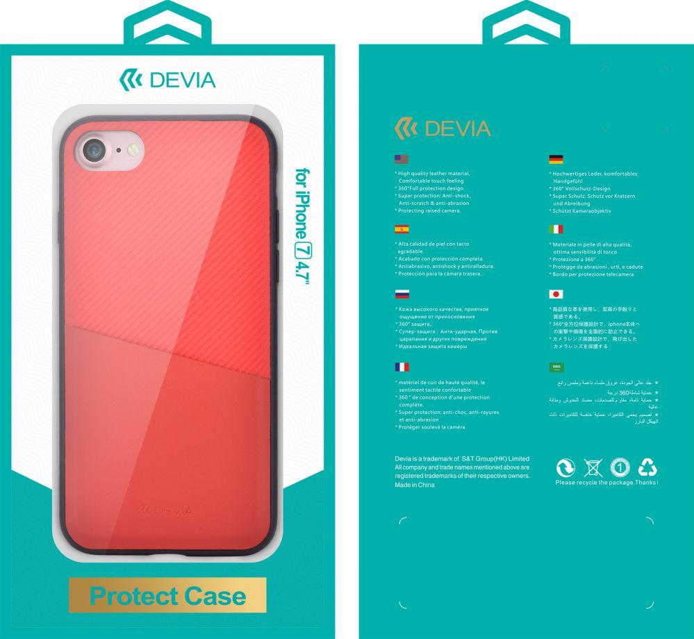 Чехол на заднюю панель Devia Apple iPhone 7 Plus iWallet case Red