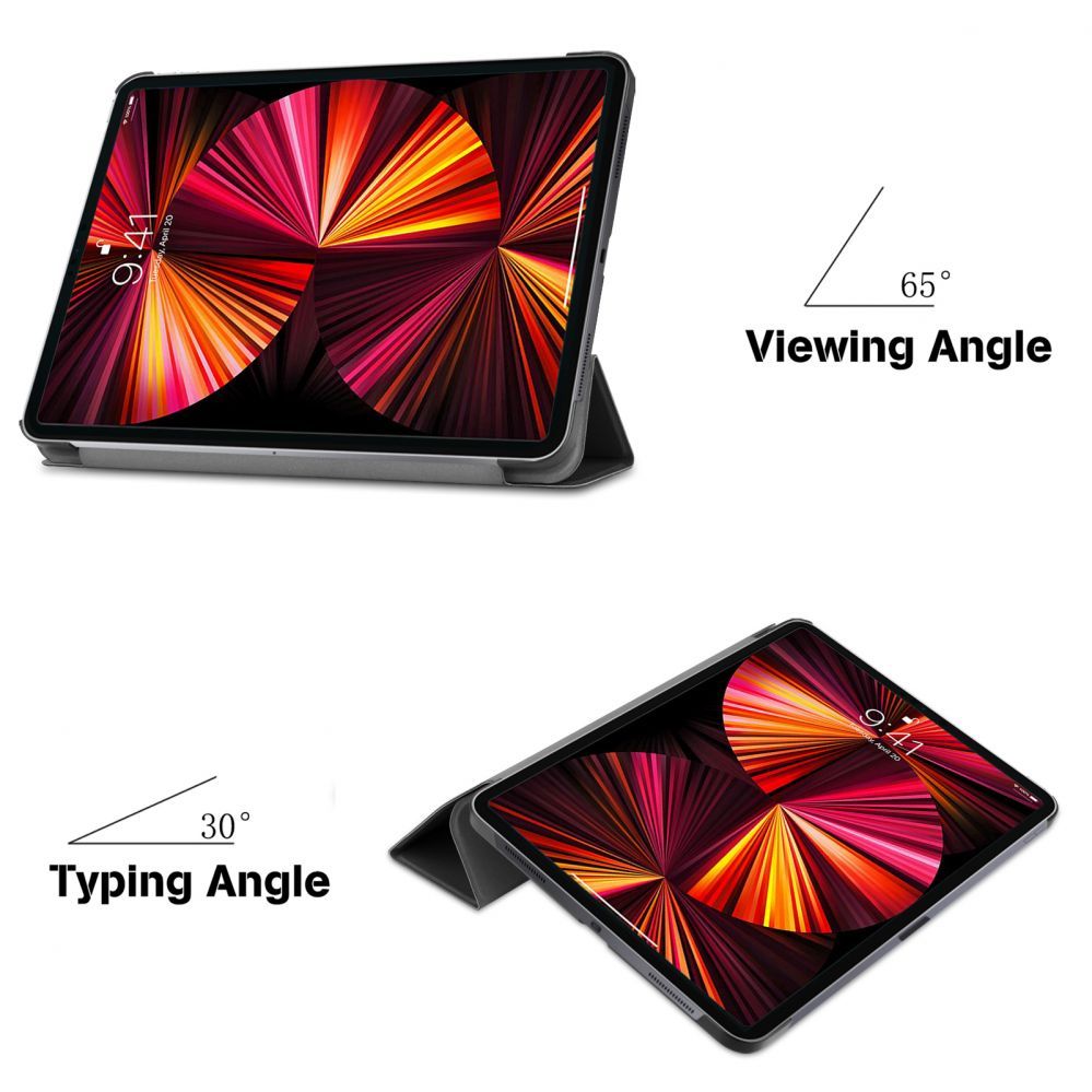 Book case iLike  Galaxy Tab S9 FE X510 / X516B Tri-Fold Eco-Leather Stand Case Black