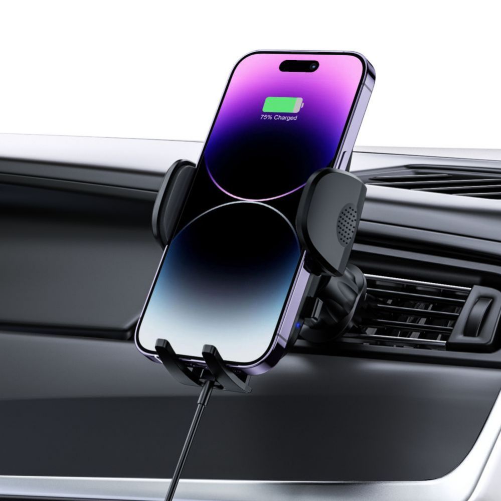 Авто держатель Tech-Protect Universal Tech-Protect CM15W-V1 Car Phone Holder with 15W Inductive Charger for Cockpit/Air Vent - Black Black