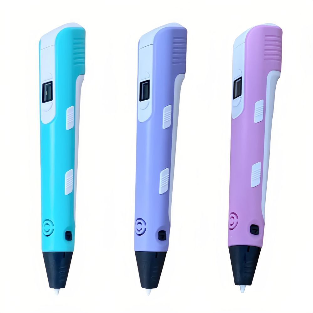 игрушки iLike  3D Pen-3 with LCD display and 10 stencils Blue + Plastic set: 20 colors of 10 meters 200 meters Blue