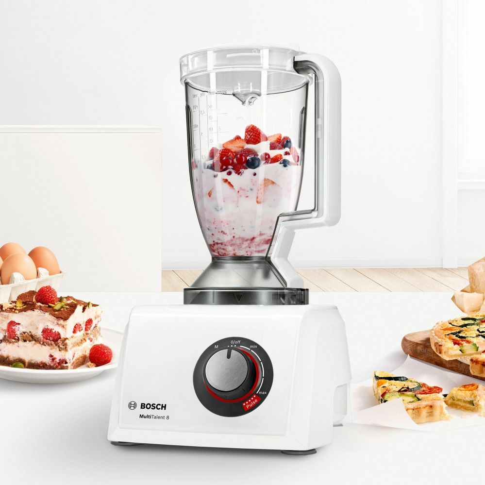 Миксеры и блендеры Bosch  Food Processor MultiTalent 8 MC812W501 1000 W Number of speeds 2 Bowl capacity 3.9 L Blender White