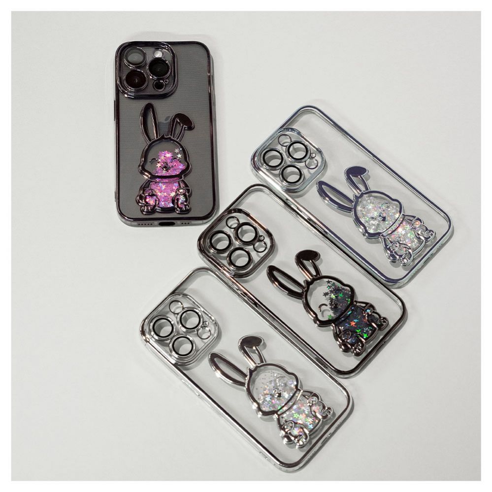 Tagakaaned iLike Apple iPhone 15 Pro Silicone Case Print Desire Rabbit Purple