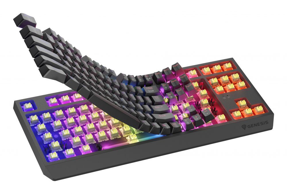 Компьютерная клавиатура Genesis  THOR 230 | Mechanical Gaming Keyboard | Wireless | US | Black | 2.4 GHz, Bluetooth, USB | Outemu Silent Lemon