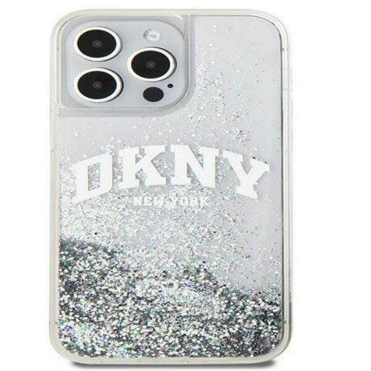 Чехол на заднюю панель DKNY Apple iPhone 15 Pro 6.1 hardcase Liquid Glitter Big Logo Black