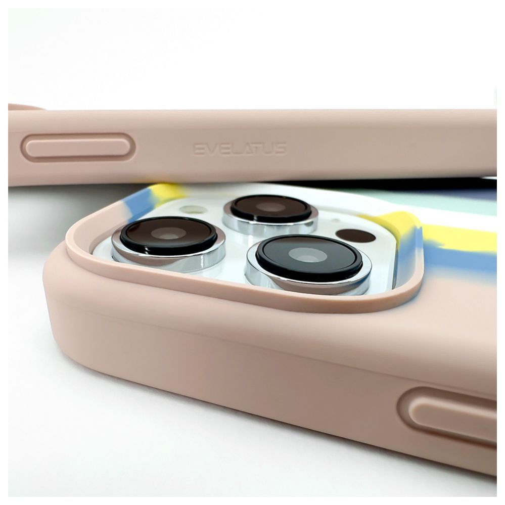 Чехол на заднюю панель Evelatus Apple iPhone 15 Pro Max Silicone case Multi-Colored Blue Pink