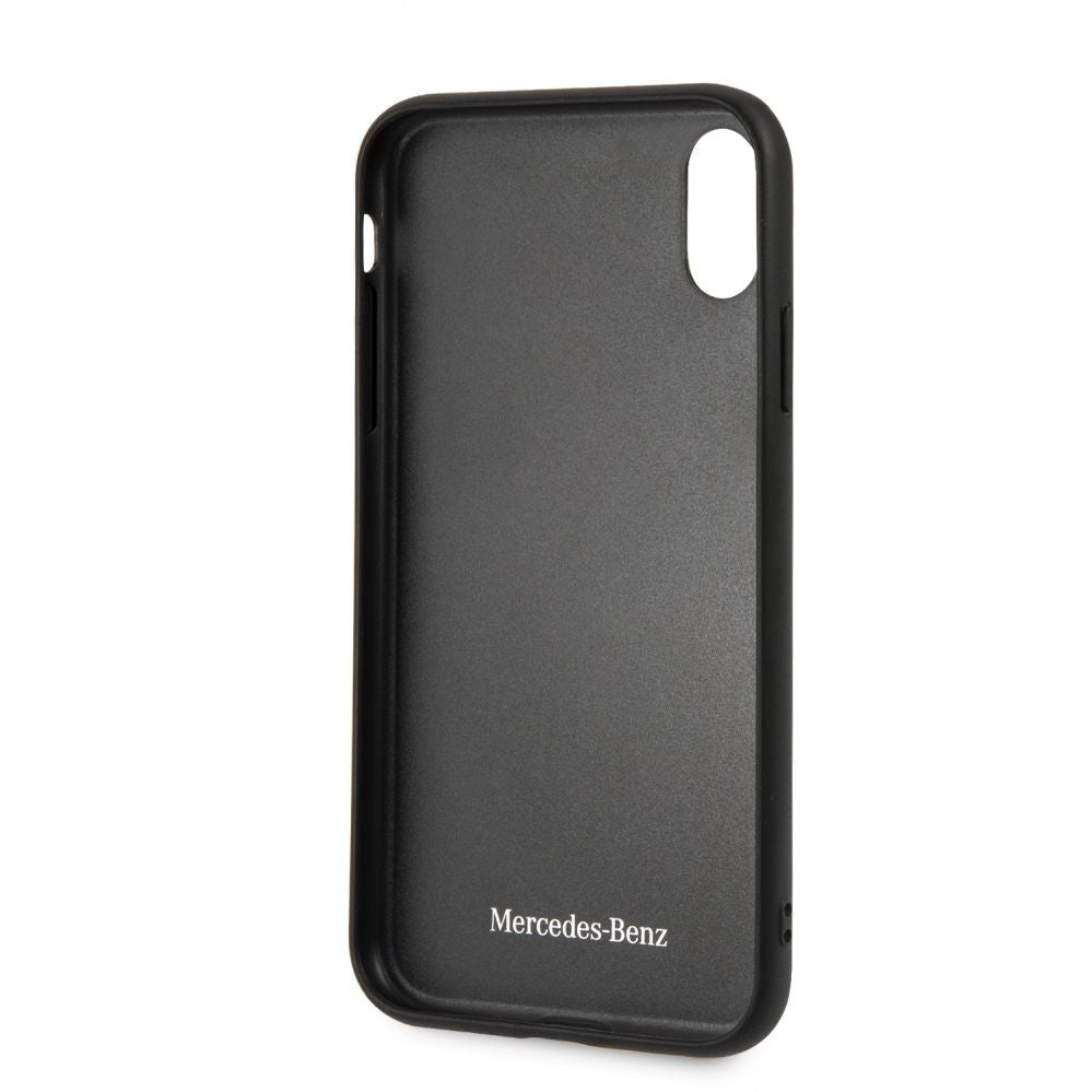 Tagakaaned Mercedes-Benz Apple iPhone XR Twister Genuine Leather Hard Case Grey