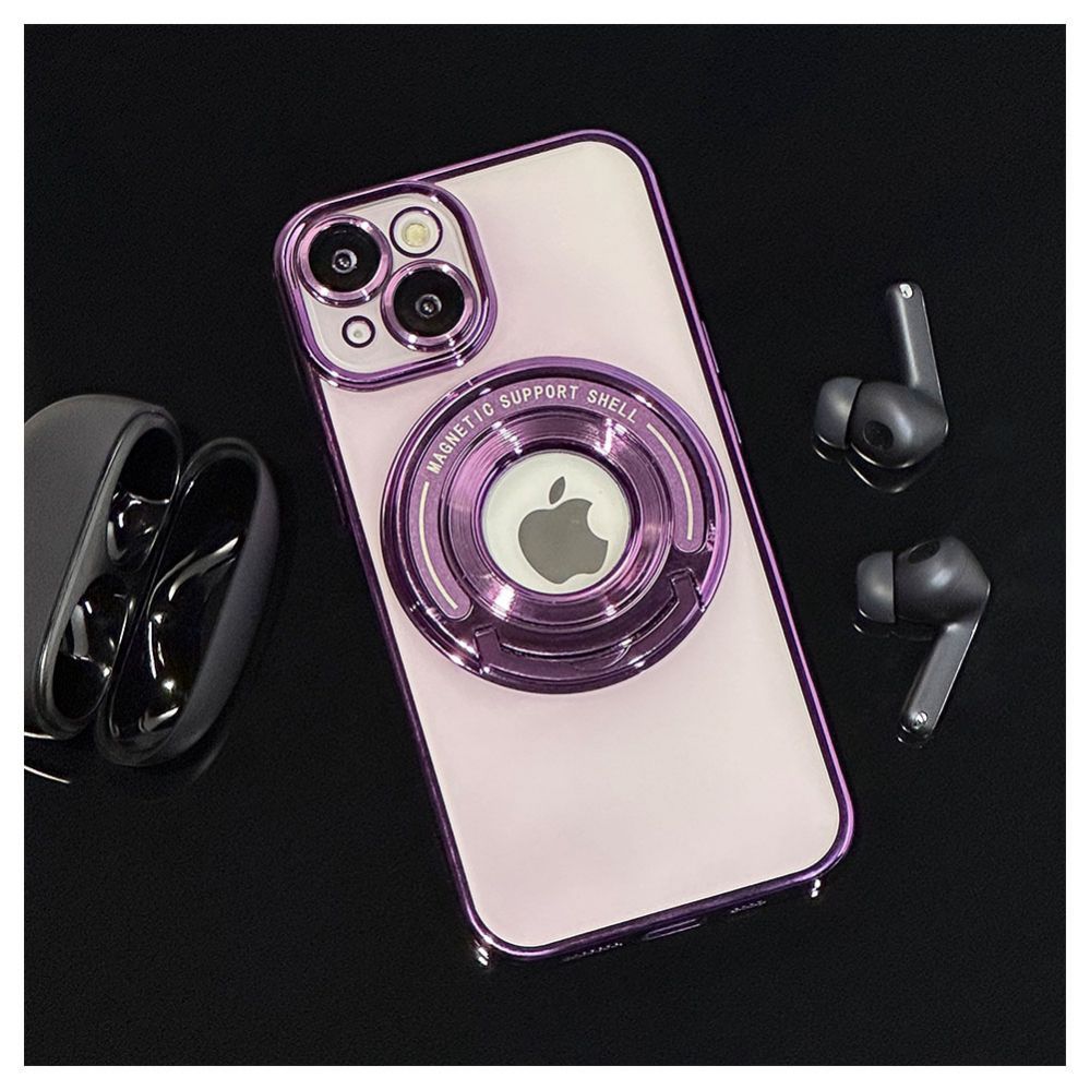 Back panel cover iLike Apple iPhone 14 IH MAGSAFE HIDDEN STAND COVER Purple