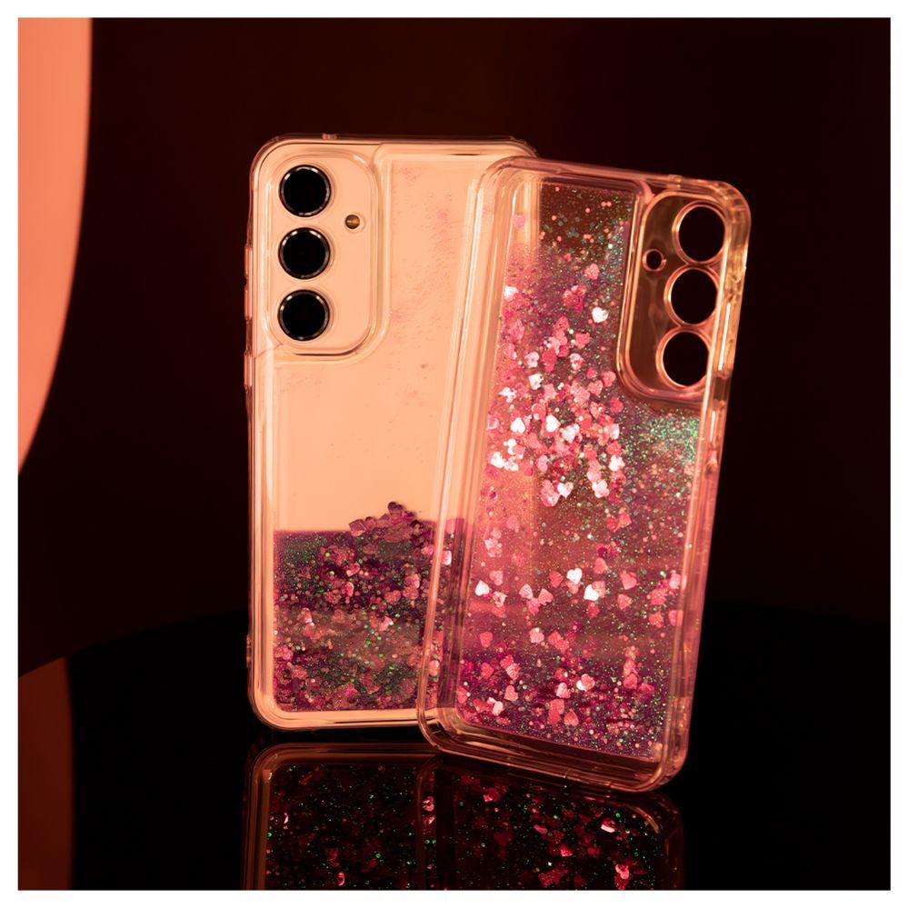 Back panel cover iLike Samsung Galaxy A35 Silicone Case Water Glitter Pink