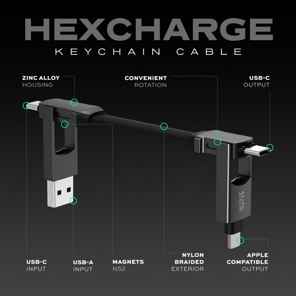 Kaabel statik  STATIK HexCharge Cable; Black