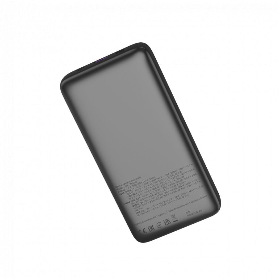 Power bank Canyon  CANYON Power Bank PB-240, 25000mAh PD140W display power bank,Size160.0x82x27 mm Weight 508+-10g, Dark Grey