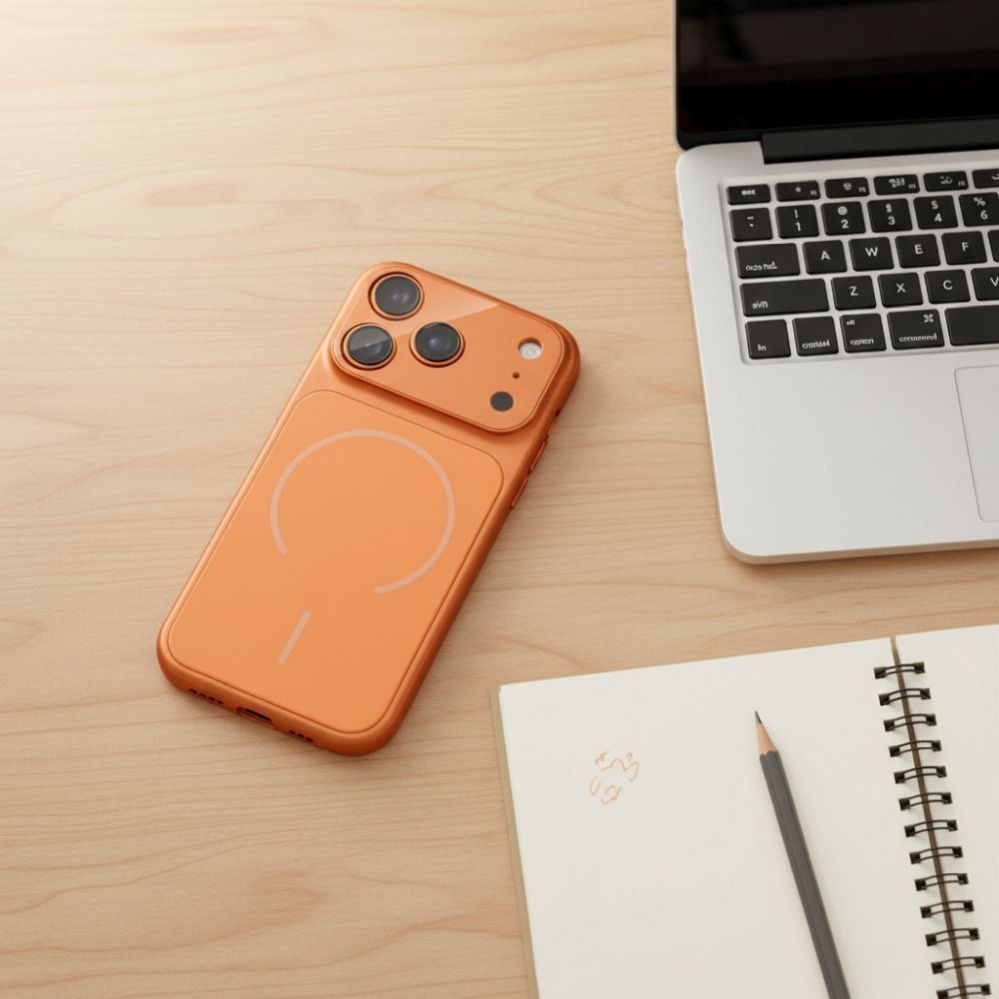Чехол на заднюю панель OEM - Case for iPhone 17 AIR Make 17 compatible with MagSafe orange
